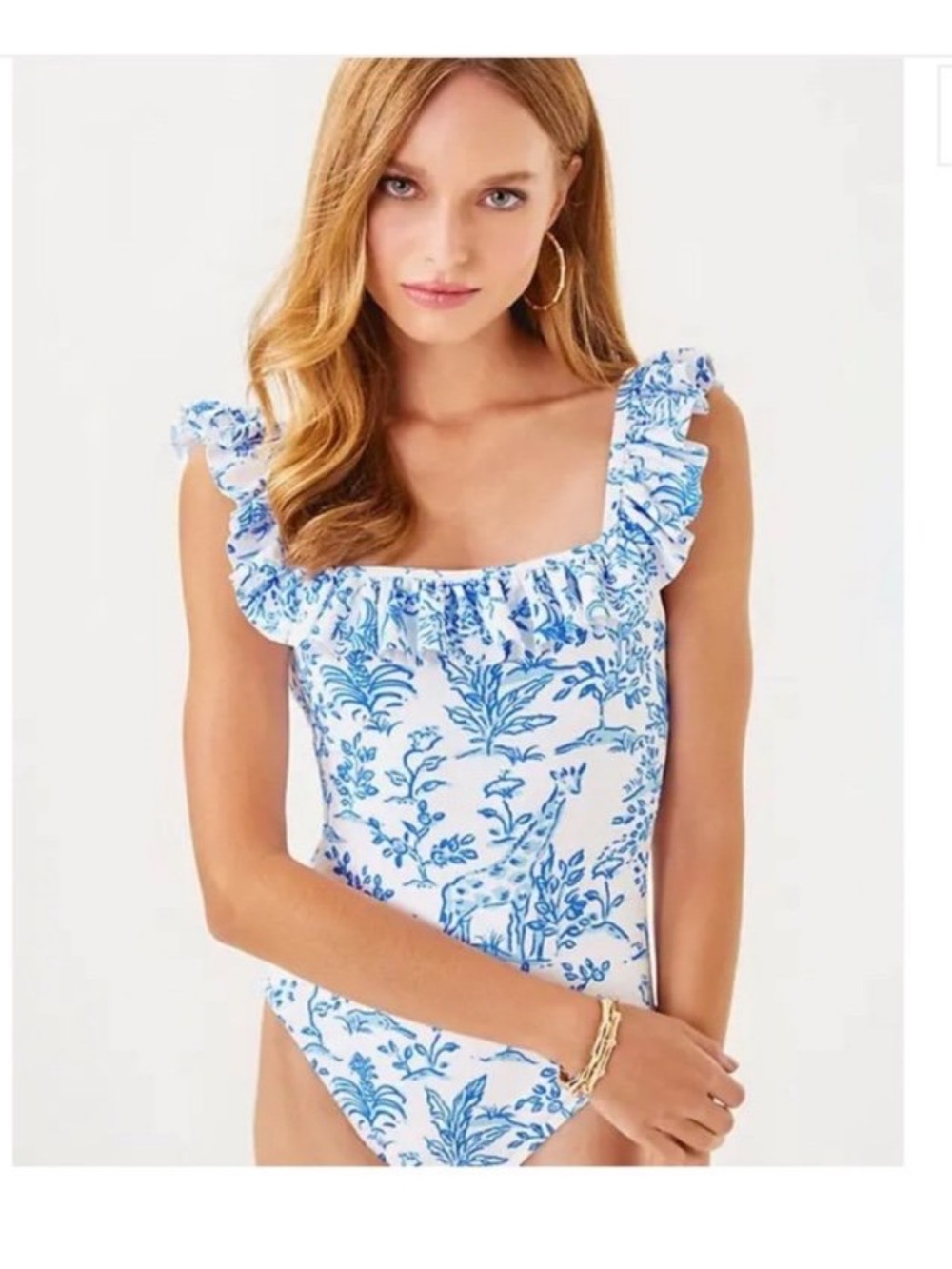 NWT Lilly Pulitzer Aemma Ruffled Floral One-Piece Swimsuit - Picture 4 of 5